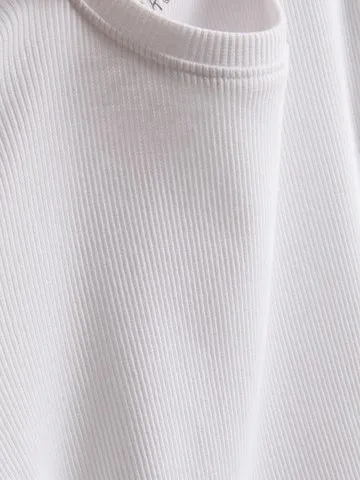 1.5-8yrs | Ribbed Lettuce Trim T-Shirt