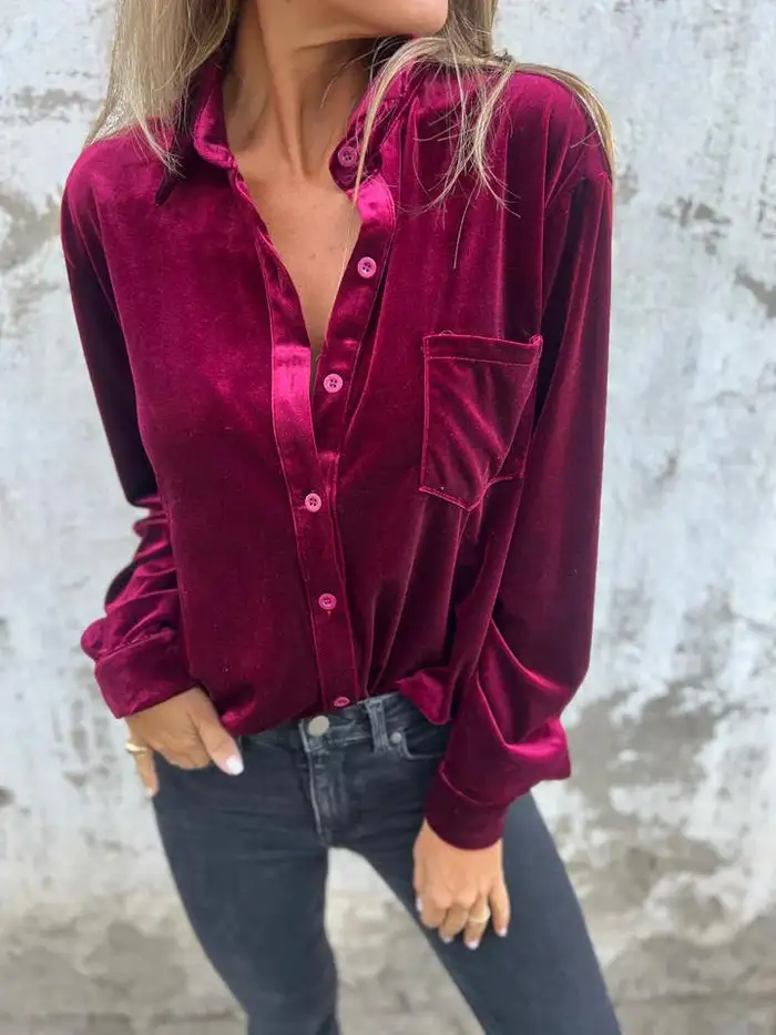 Relaxed Velvet Shirt