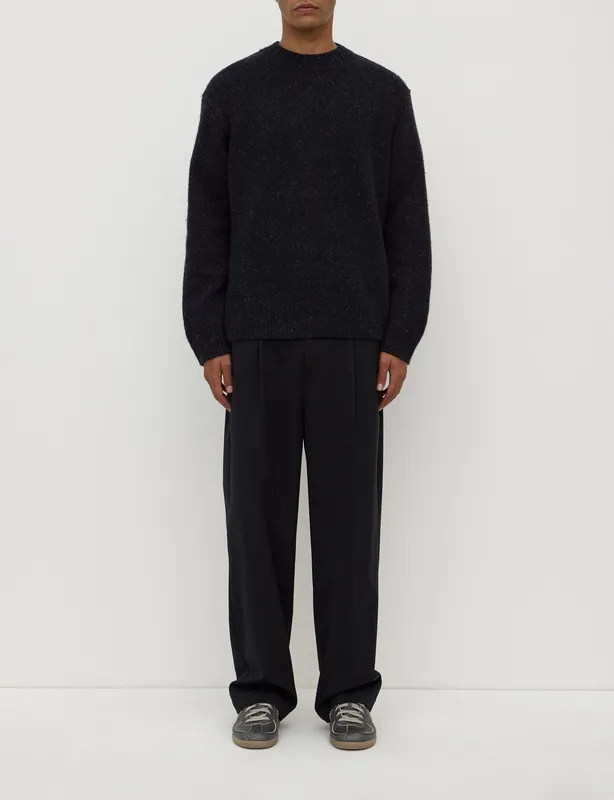 Black Tailored Pleated Pants