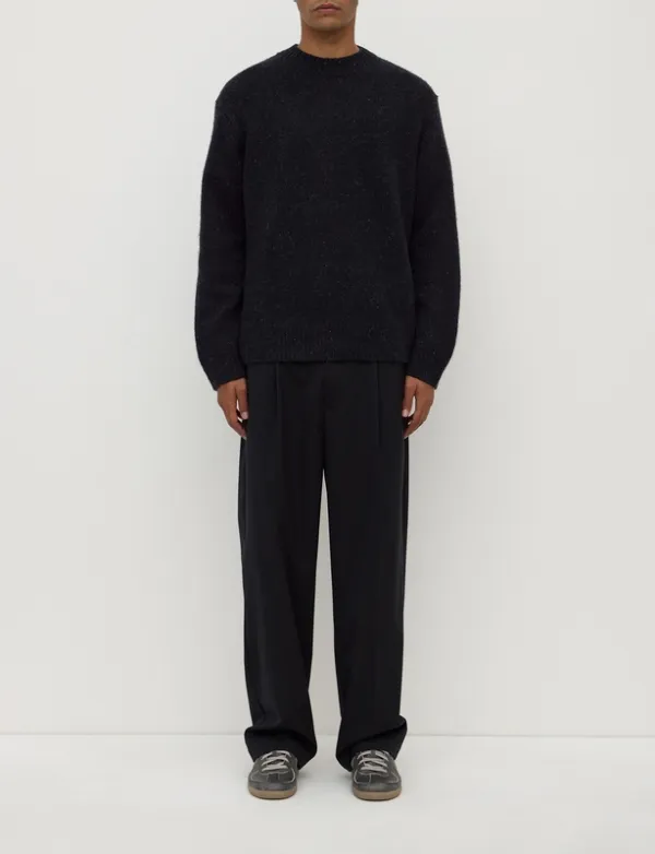 Black Tailored Pleated Pants