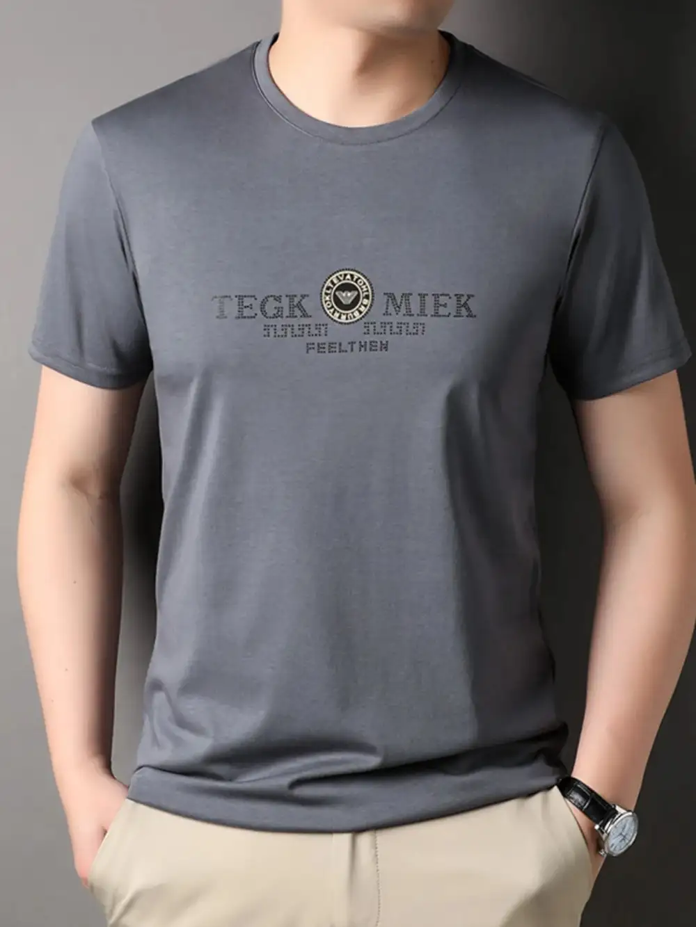 Ribbed Crew Neck Short Sleeve Tee