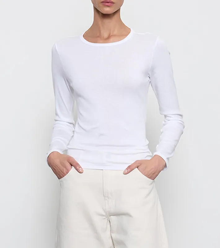 Cotton L/S Crew White