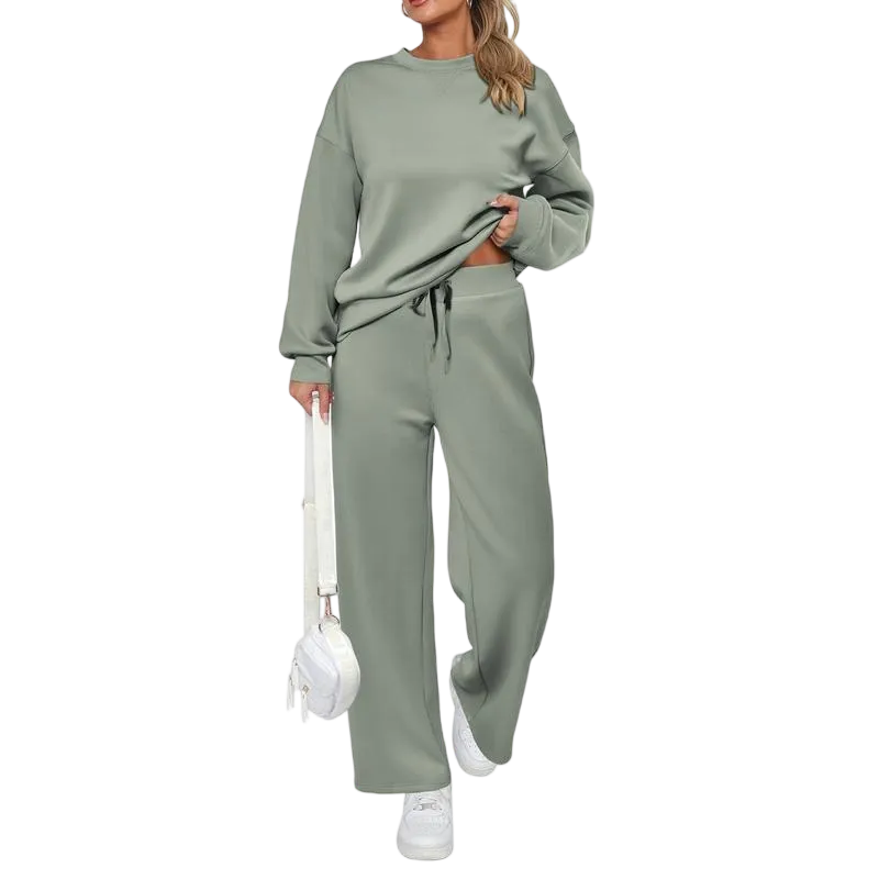 Women's long-sleeved pullover and trousers loungewear set