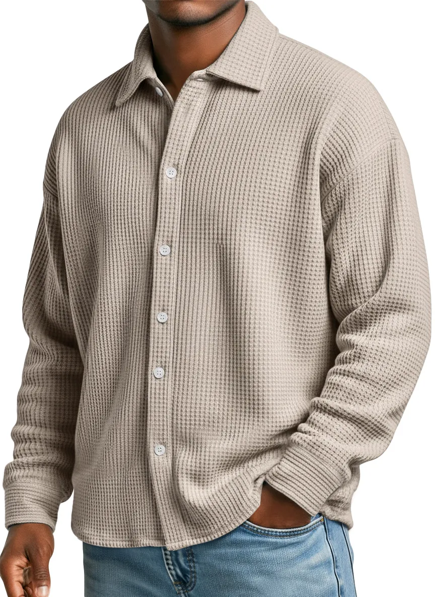 Textured Knit Long Sleeve Shirt