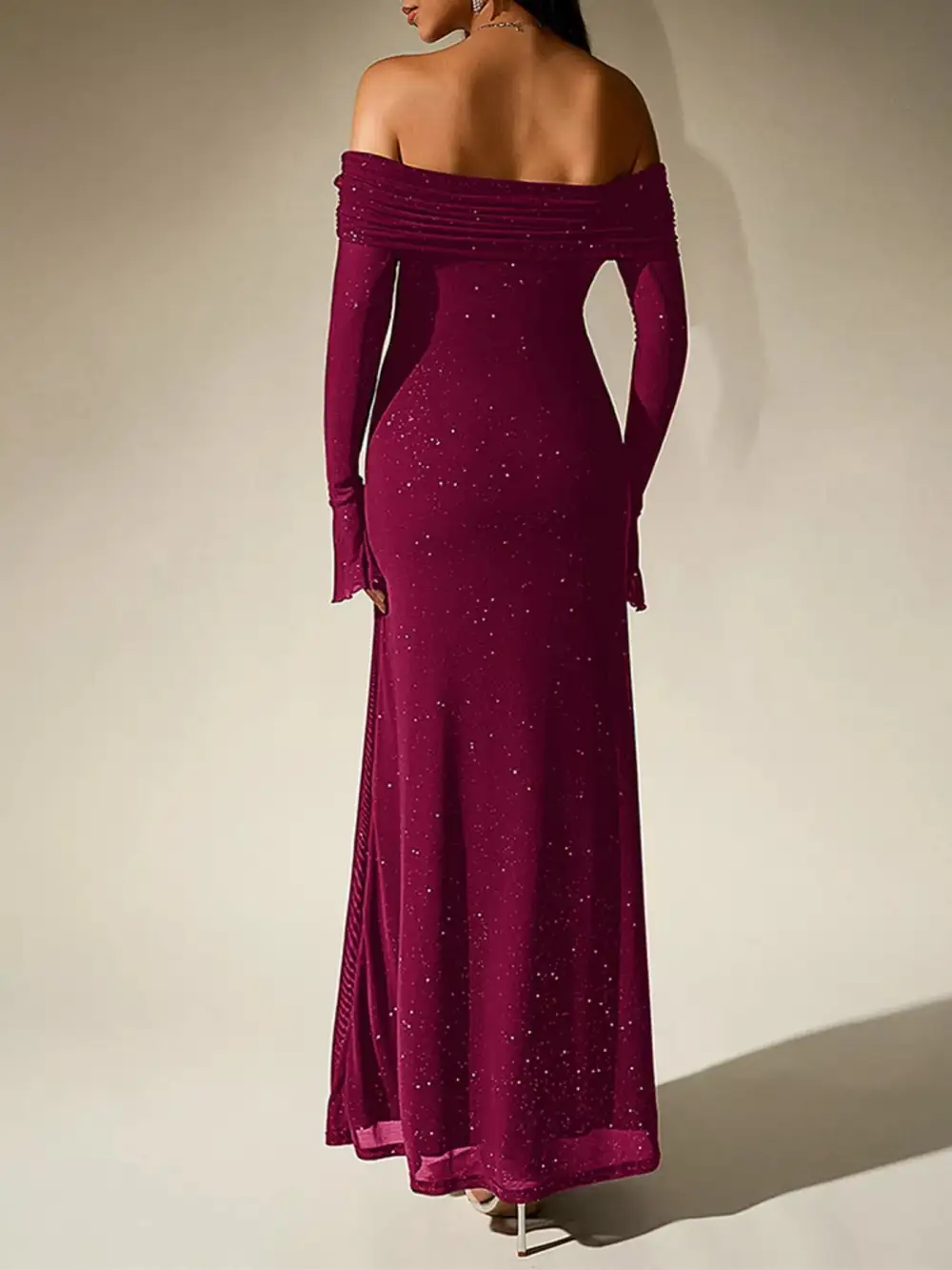Relaxed Shape Glitter Maxi Dress