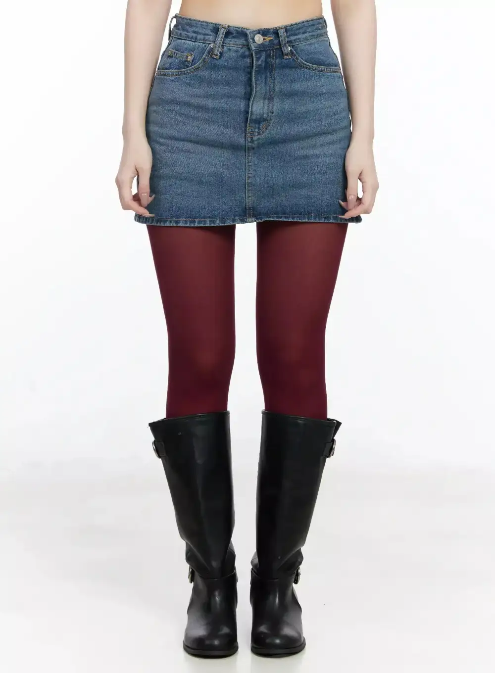 Regular-Fit Casual Denim Mini Skirt