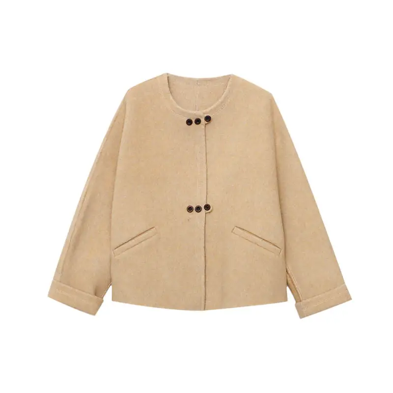 Tailored Wool-Blend Casual Outerwear Jacket