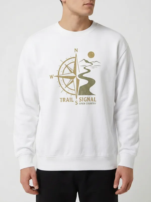Men's Hiking Lover Compass Trail Printed Sweatshirt