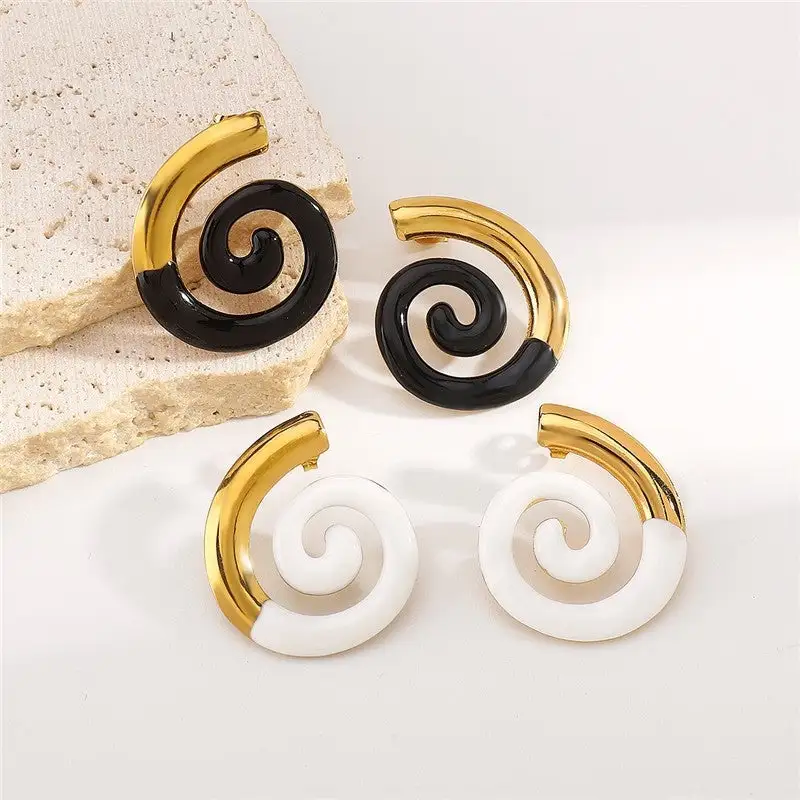 Spiral Stainless-Steel Statement Earrings