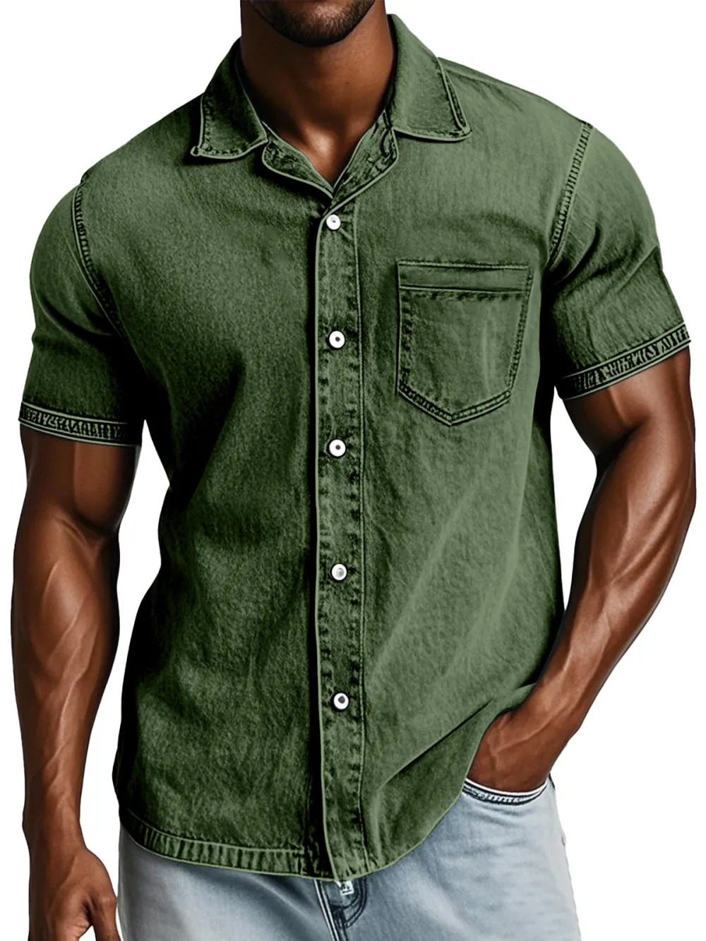 Everyday Short Sleeve Open Collar Shirt
