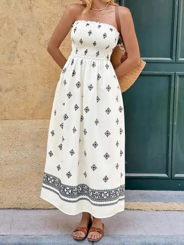Smocked Midi Dress