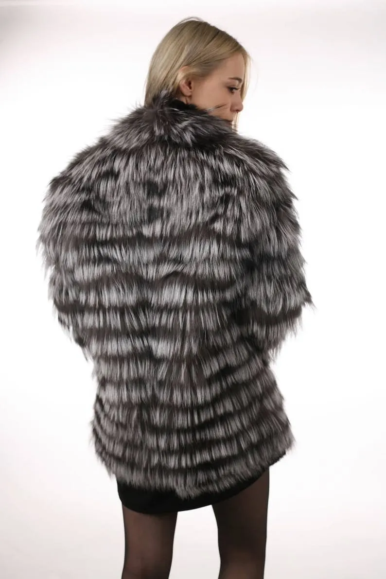 Silver Fox Fur coat