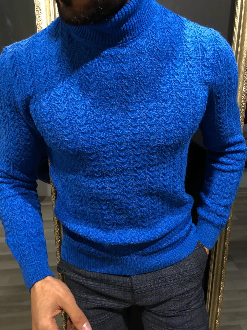 Contemporary Slim Fit Knit Turtleneck Sweater