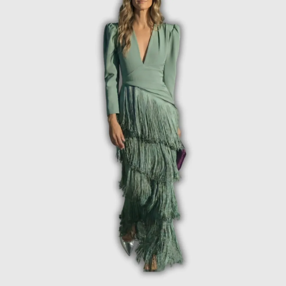 Tiered Long Sleeve Maxi Dress