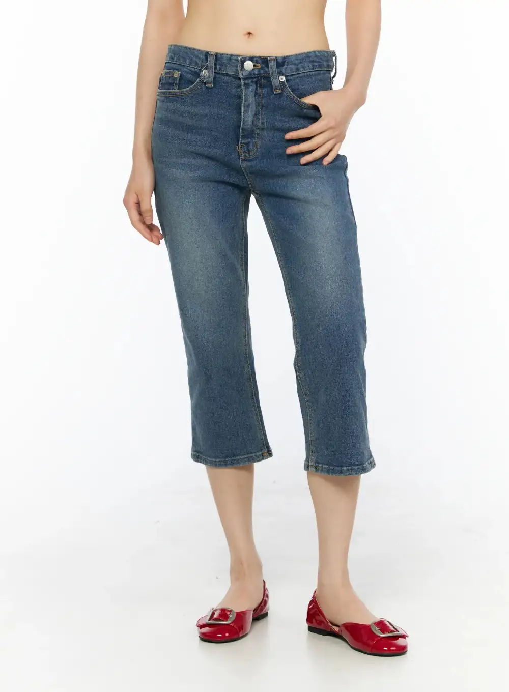 Slim-Fit Capri Jeans