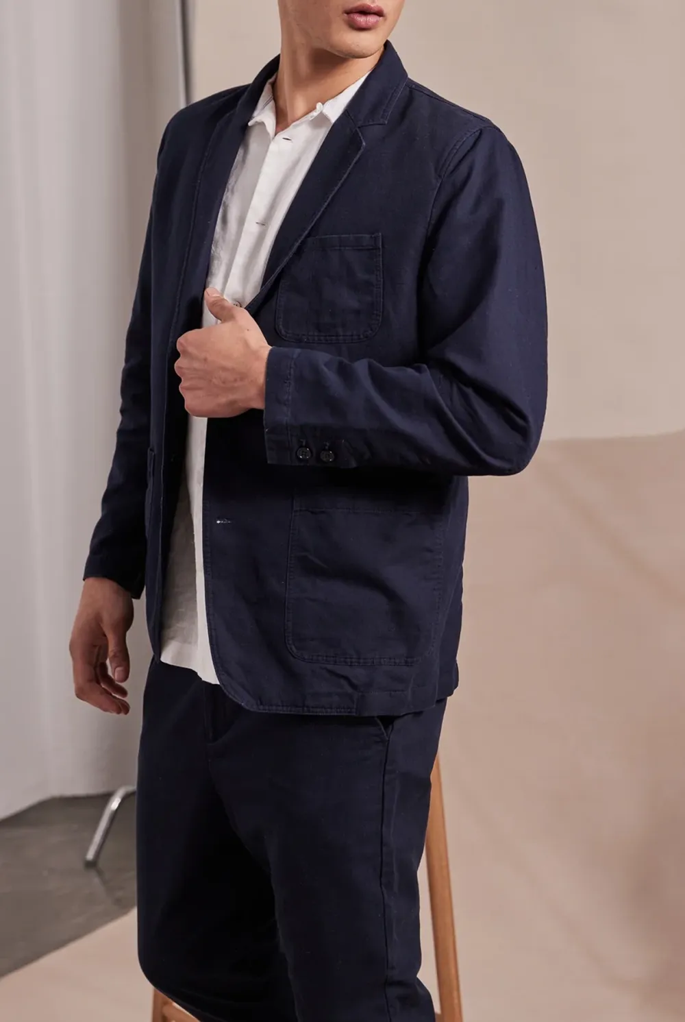 Stone Cotton Blazer
