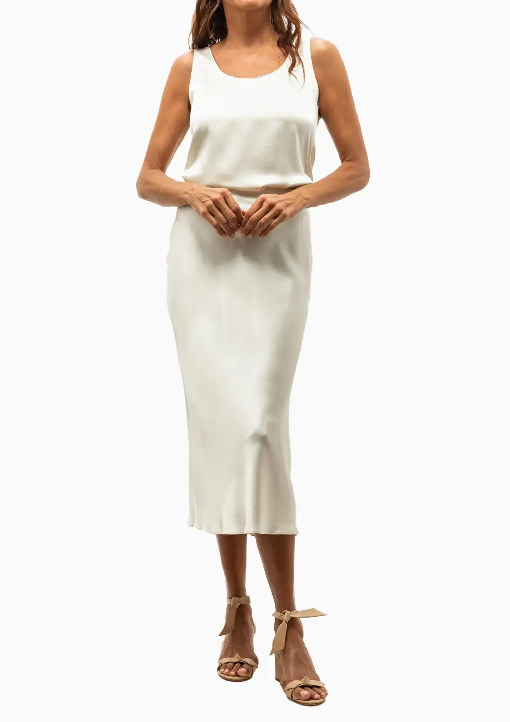 Silk V Neck Tank Top