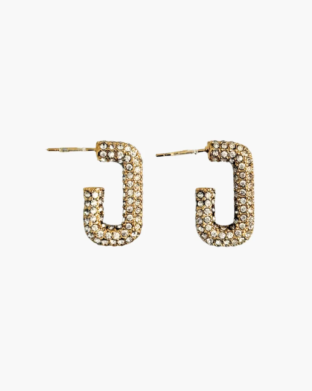 CZ Rectangle Oval Hoop Earrings