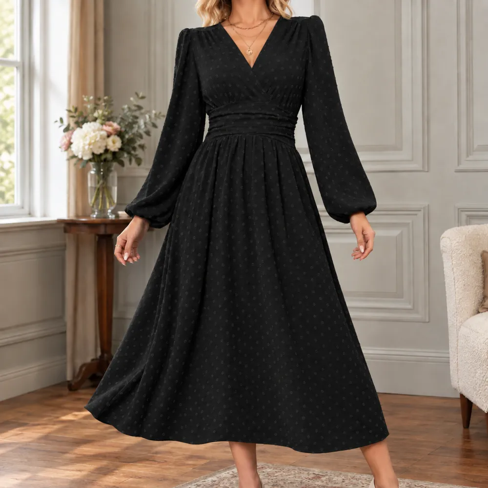 Ruched A-Line Casual Dress