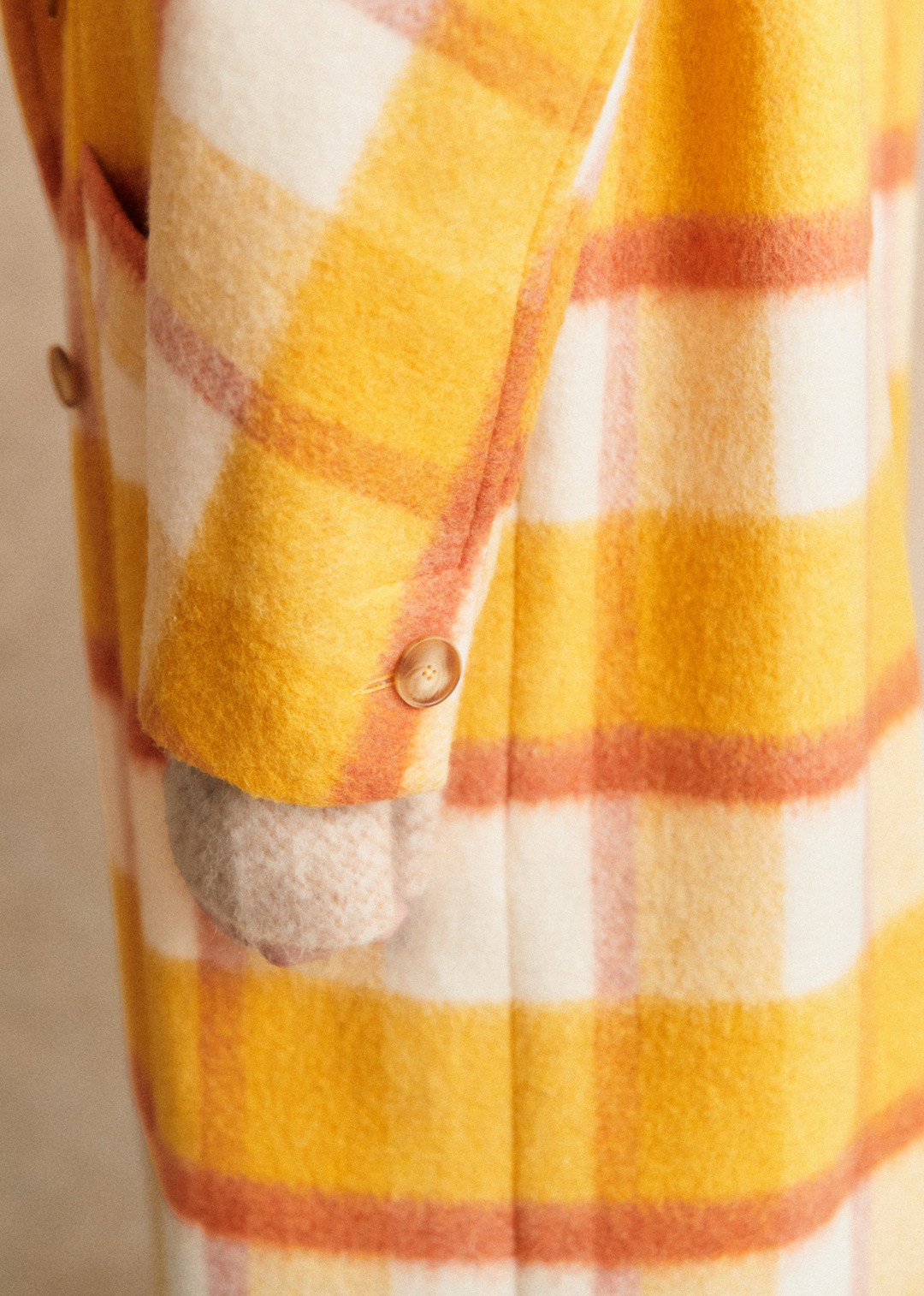 Loose Check Long Coat