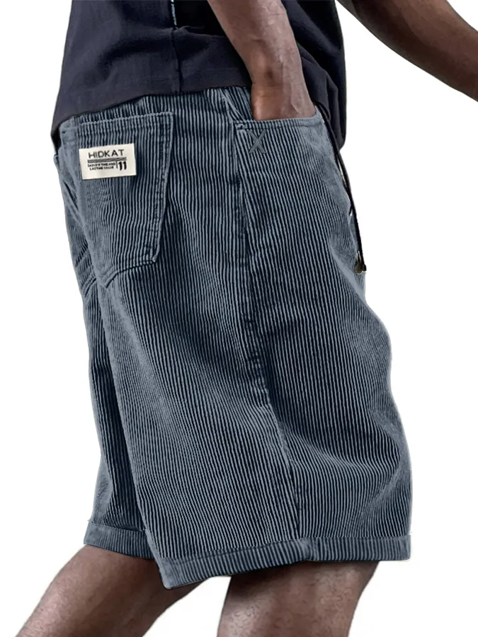 Relaxed Corduroy Utility Pocket Shorts