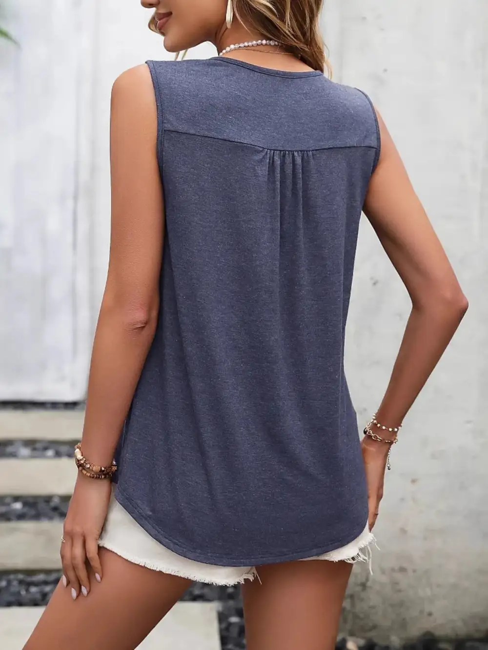 Scoop-Neck Lace Tank Top