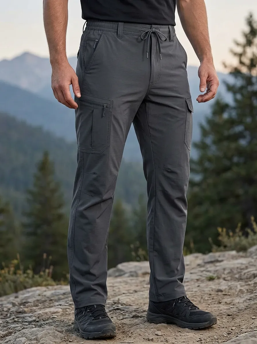 Men's Multi-Pocket Quick-Dry Travel Flap-Pocket Cargo Pants