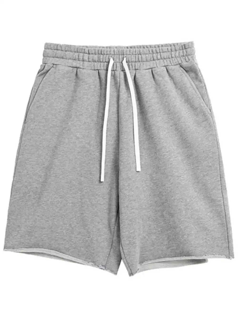 Soft Drawstring Cotton Blend Casual Shorts
