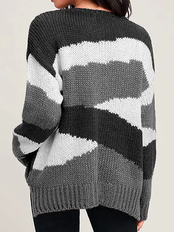 Women's Striped Long-Sleeve Sweater