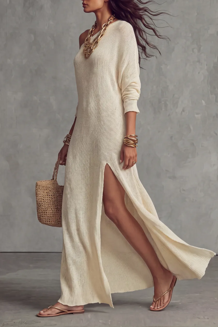 One Shoulder Maxi Dress