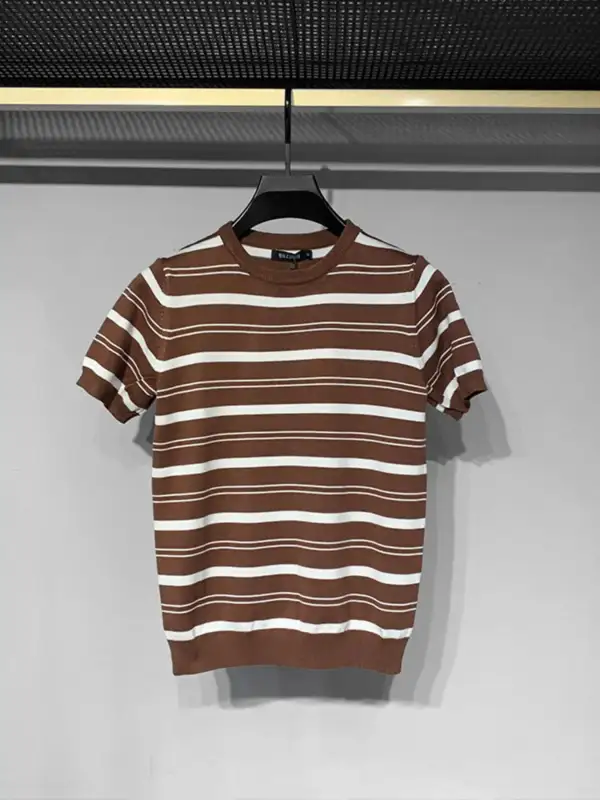 Everyday Striped Short Sleeve Crew Neck Tee
