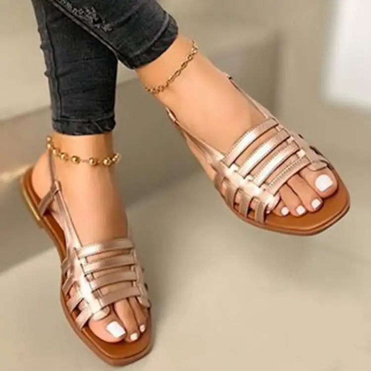 Woven Upper Flat Sandals