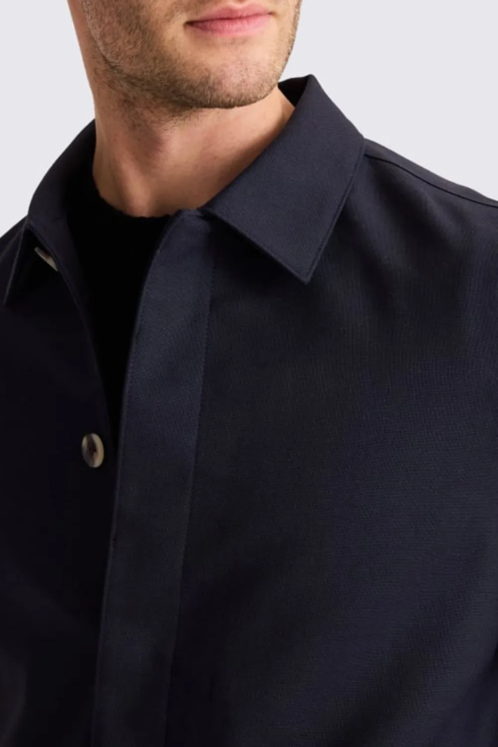 Navy Men's Jacket In Minimalist Style