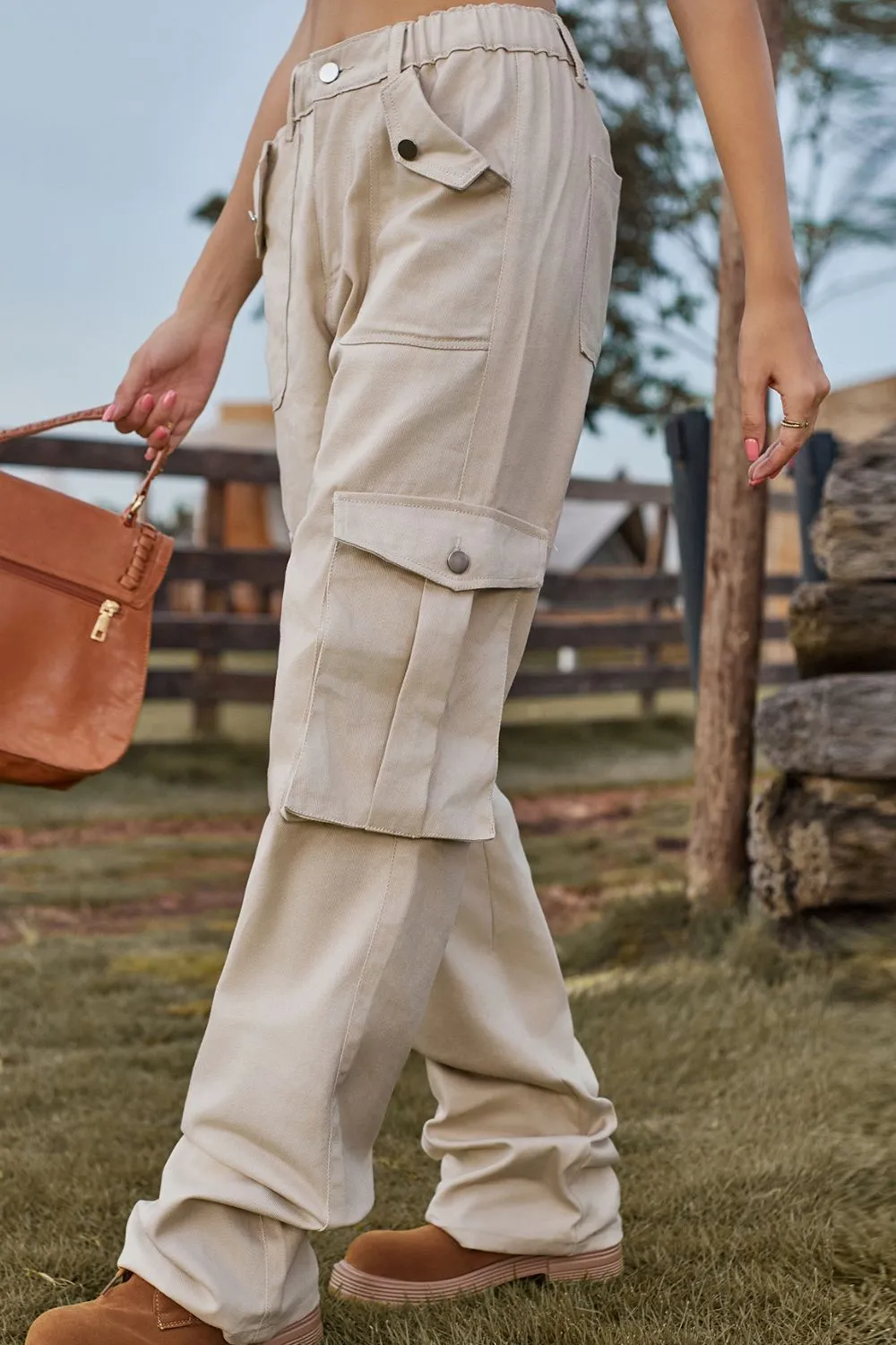 Loose Fit Long Jeans With Pockets