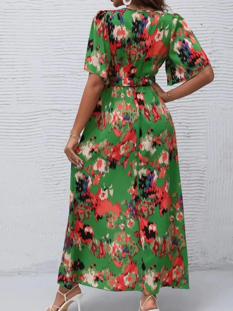 Surplice Neck Maxi Dress
