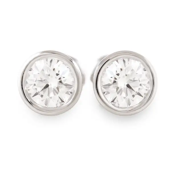 Lab Diamond Martini Bezel Stud Earrings
