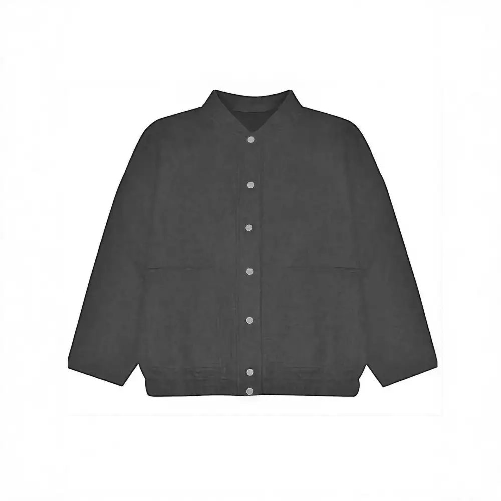 Stand Collar Snap Front Ribbed Trim Bomber Jacket