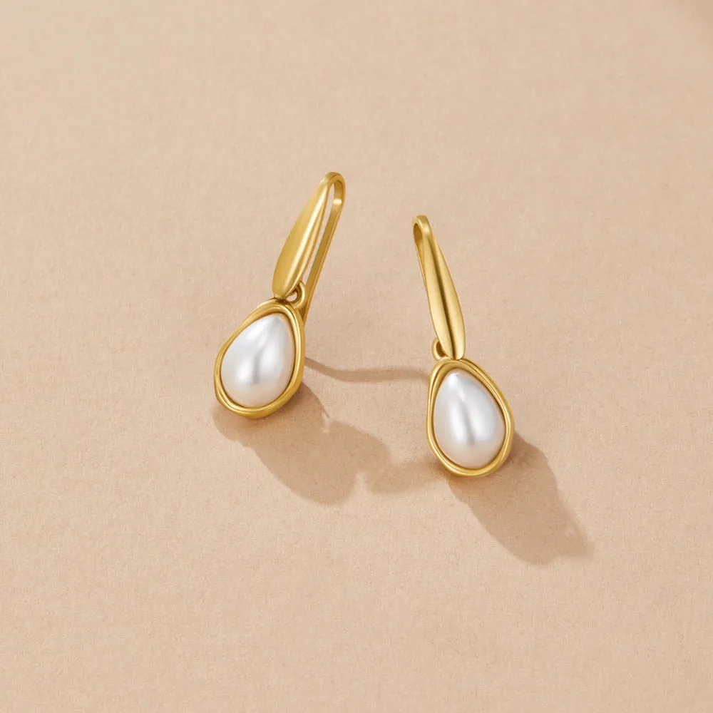Waterproof Pearl Drop Earrings