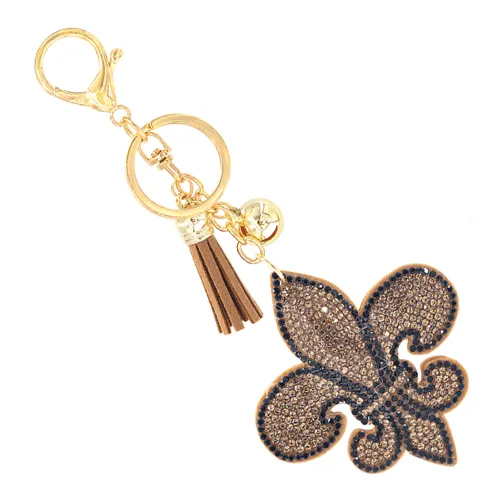 Playful Fleur De Lis Charm Keychain