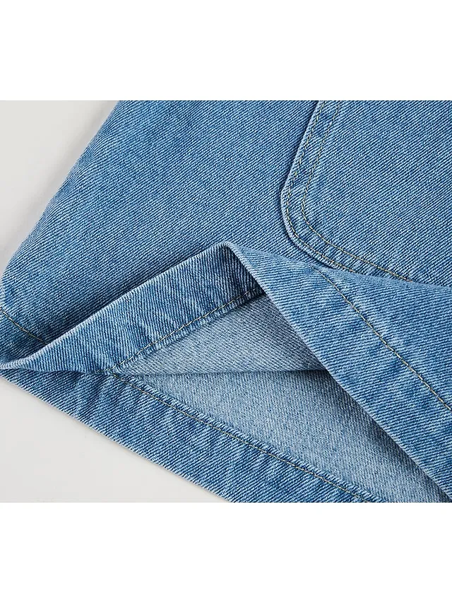 Women's Casual Dress Shift Dress Denim Overall Pinafore Dress Mini Dress Denim Fashion Modern Outdoor Daily Vacation U Neck Pocket Sleeveless Summer Spring 2026 Regular Fit Black Blue Gray Plain S M