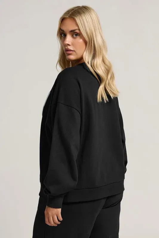 Black 'Off Duty' Slogan Sweatshirt