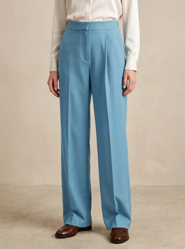 Everyday Weekend Pleated High Rise Wide Leg Trousers