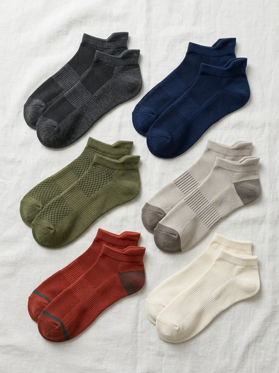 Men's Essential Core Mesh Breathable Ankle Socks Set