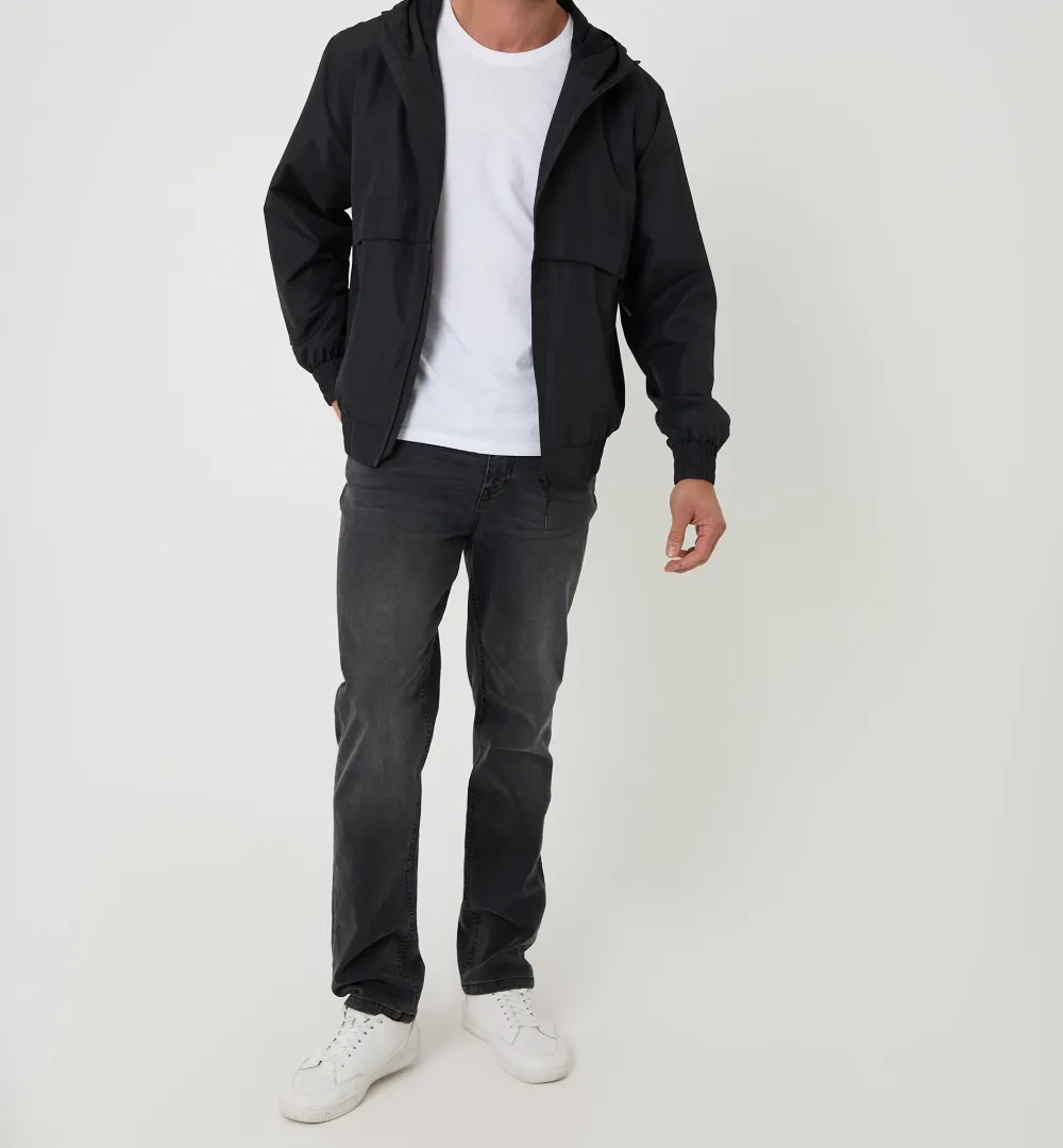 Men's Black Lightweight Hooded Jacket