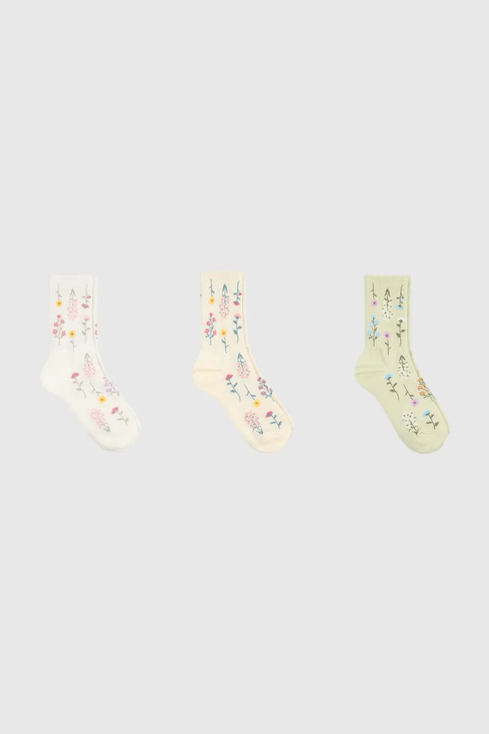 Scattered Wild Flower Socks - Three Pack