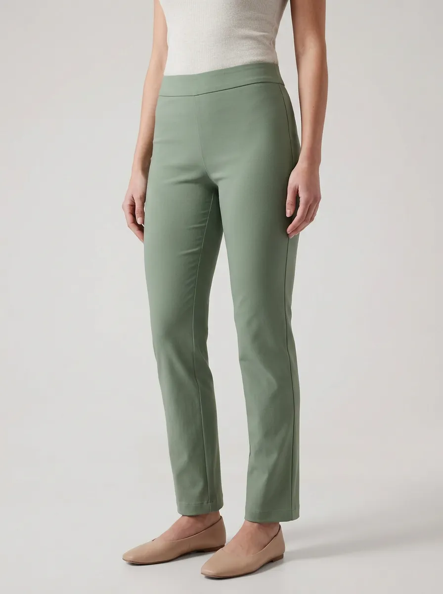Refined Mid-Rise Stretch Pants