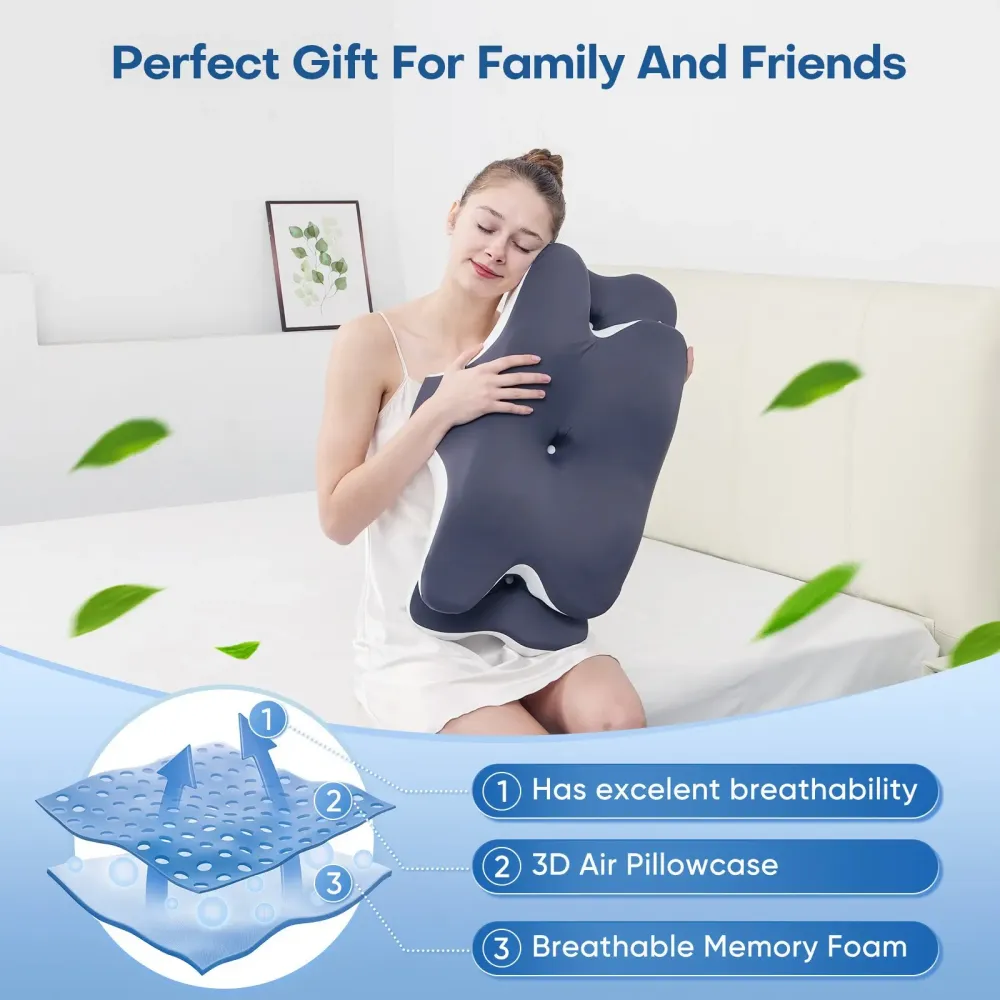 Double-Sided Contour Memory Foam Pillow