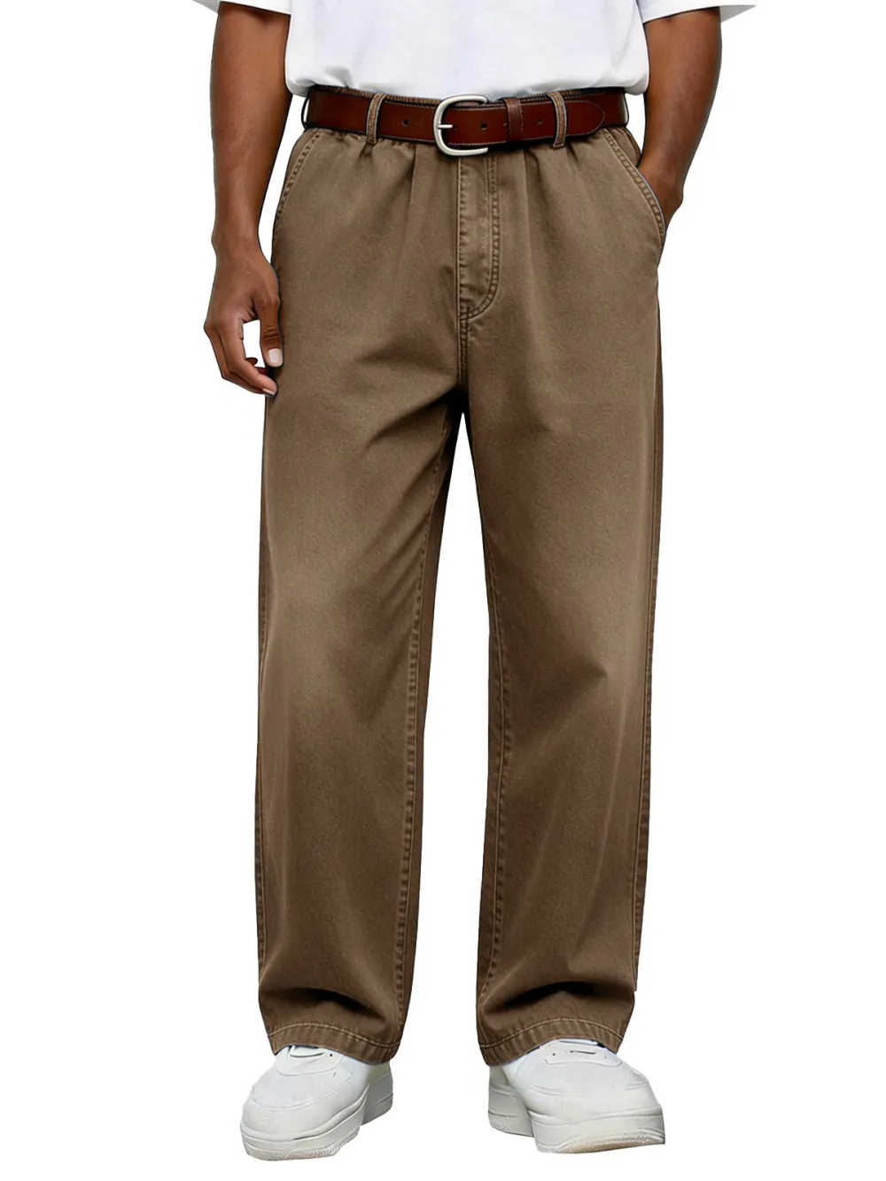 Textured Relaxed Fit Trousers