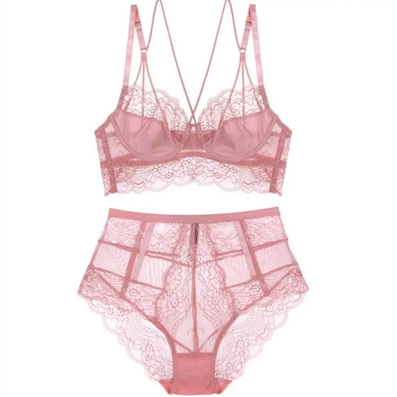 High-Waist Openwork Lace Lingerie Set