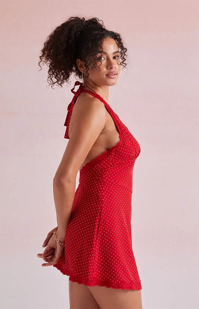Beverly and Beck Lucy Lace Trim Mini Dress